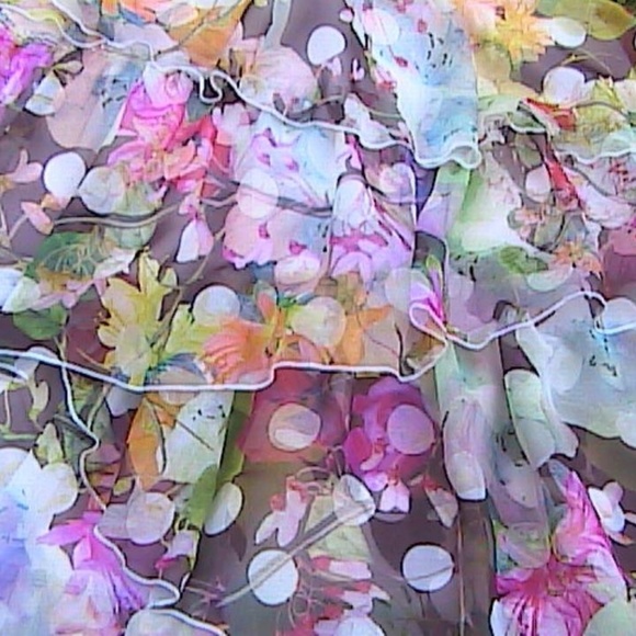 Black Multi Ruffles Chiffon Color Layer Skirt - Picture 7 of 8